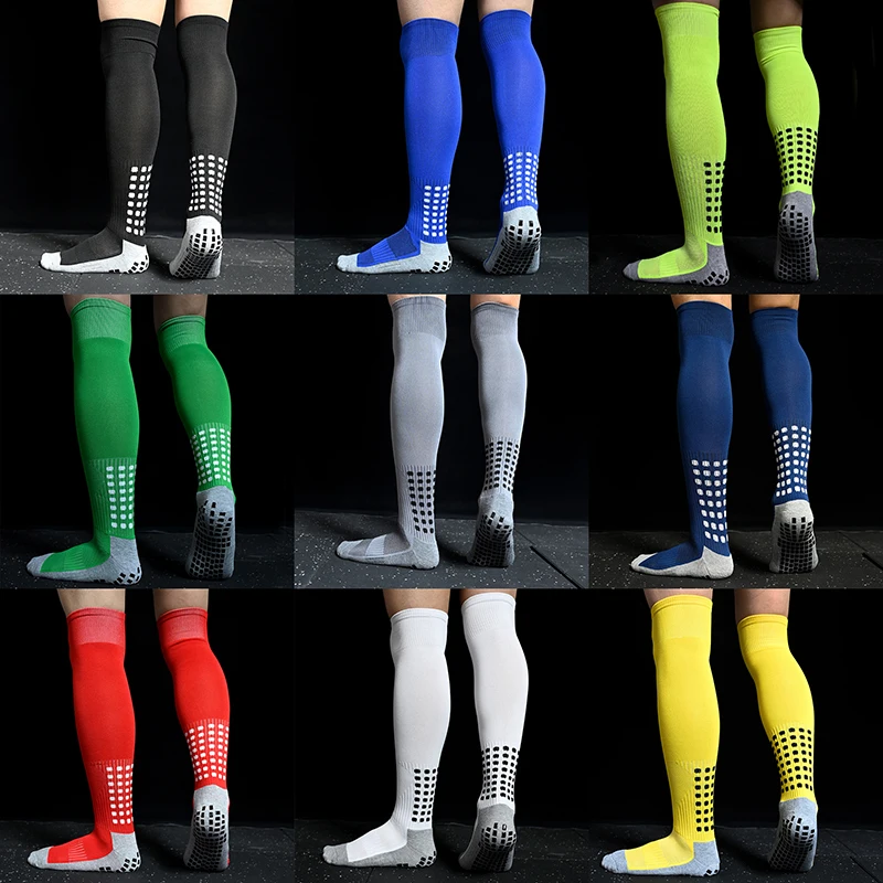 Calcetines de fútbol antideslizantes para hombre, medias largas transpirables hasta la rodilla, parte inferior de toalla, ciclismo, senderismo, entrenamiento deportivo, fútbol, novedad