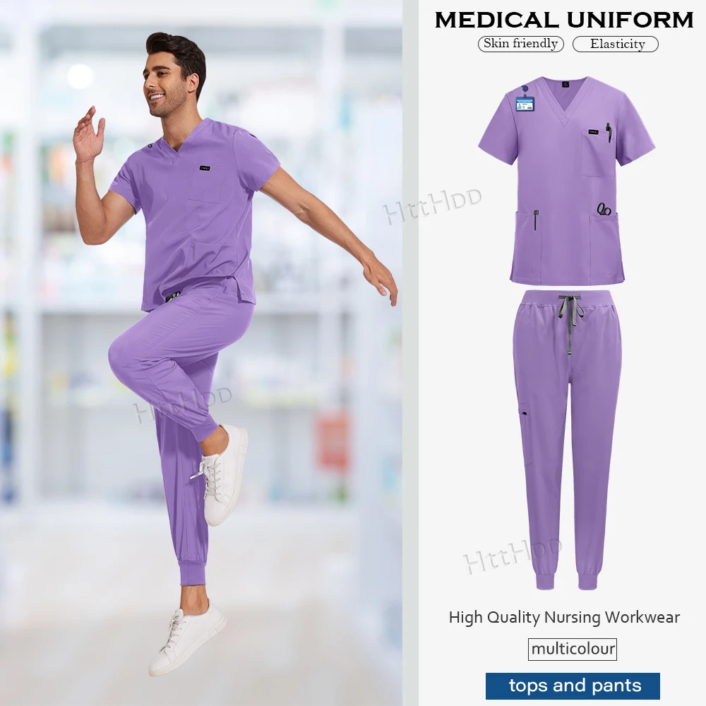 Peelings Uniformen setzt medizinische Pflege Betrieb Peeling Uniformen kurz ärmel ige Tops Hosen atmungsaktive elastische Arbeits kleidung Großhandel – Detail 10