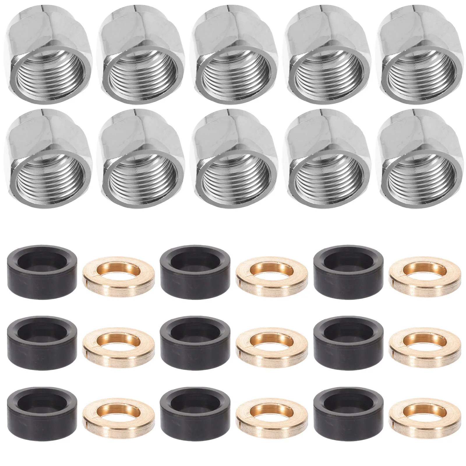 

10pcs Stainless Steel Gas Pipe Nut 1/2 Inch Thickened Flare Nut For High Pressure Leak Proof Connection Gas Tube Fitting