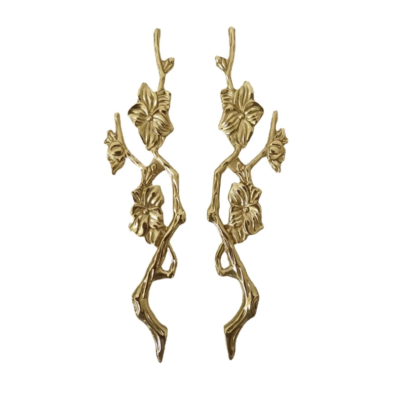 Gold Furniture Handle Door Knobs Solid Brass  Branch Shape Handles for Cabinet Kitchen Cupboard Drawer Pulls