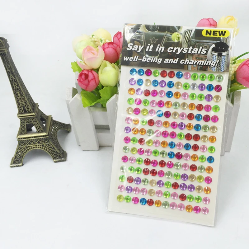 Colorful Crystal Sticker 1/2/3/5/10Sheet Diamond Graffiti Stickers Mini Crystal Diamond Cute Creative Stationery DIY Sticker ZYF