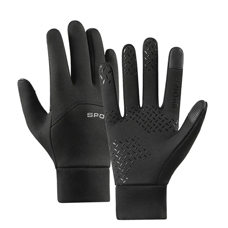 Herfst en winter touchscreen warme handschoenen voor heren en dames pluche buitensporten winddichte en koudebestendige fietshandschoenen