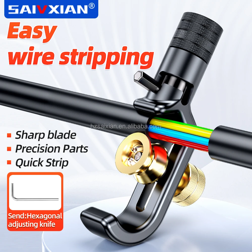 SAIVXAIN Optical Cable Slitter Fiber Optic Stripping Tool Wire Stripper Jacket Sheath Cutter FTTH Armored for Use