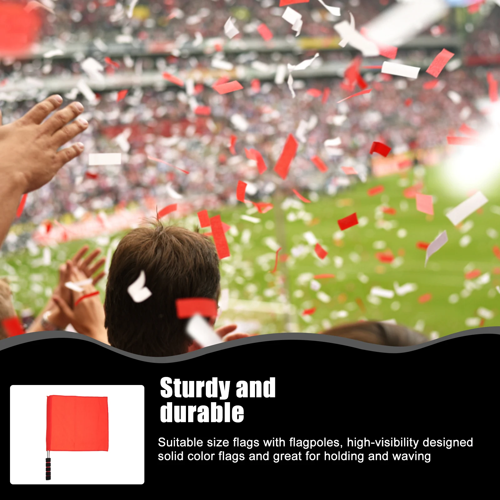 

2pcs Signal Flags Warning Traffic Safety Flags For Referee Racing Conducting Lightweight Durable Stainless Steel Pole Outdoor