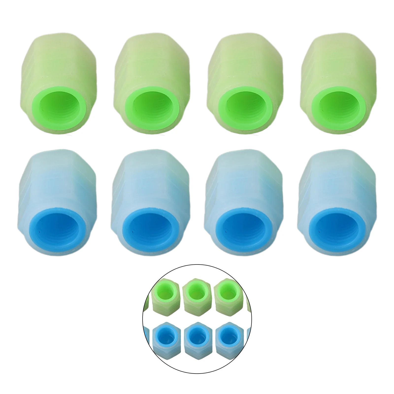 Tire Valve Stem Covers Tire Valve Stem Cap Luminous Tight Leak-proof Seal ABS Material Blue High Quality For Bikes