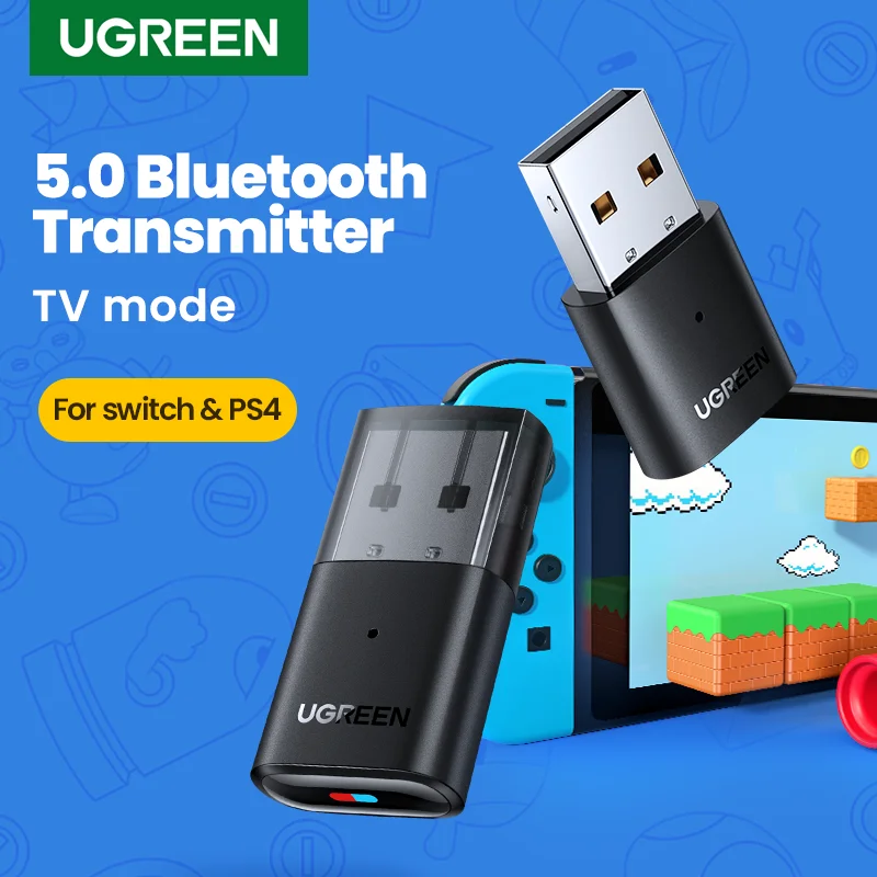 Ugreen-Bluetooth 5.0付きUSBオーディオトランスミッター,AirPods,コンピューター,ps4 pro,Nintendo Switch,Bluetoothアダプター,TVモード用