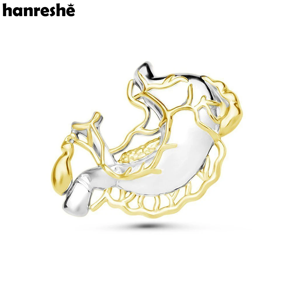 Hanreshe Anatomy Stomach Organ Brooch Pin Medical Quality Lapel Backpack Digestive Stomach Badge Jewelry for Doctors Nurse