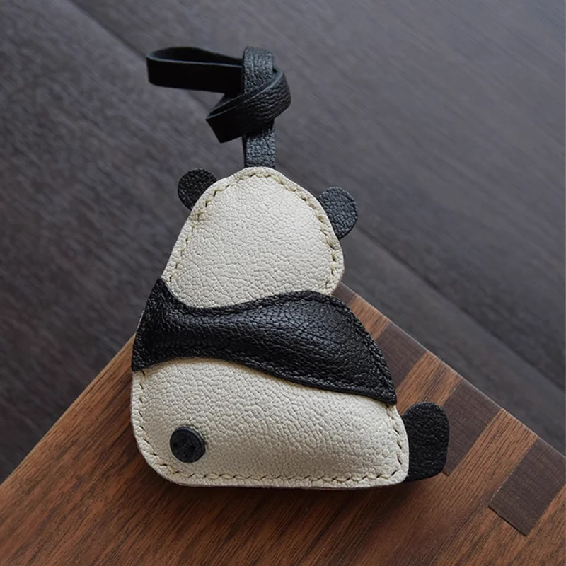 Bag Pendant New Arrival Handmade Leather Panda Pendant Keychain Bag Pendant For Man Or Woman Gift