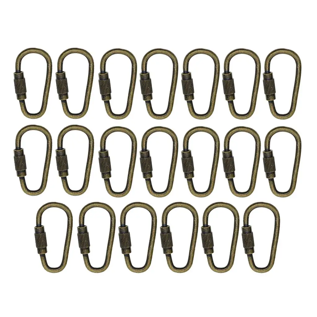 Steel Screw Lock Key Chain Pear Shape Clip Key Ring Accessories Jewelry Hooks for Outdoor Camping Fishing Traveling Activities