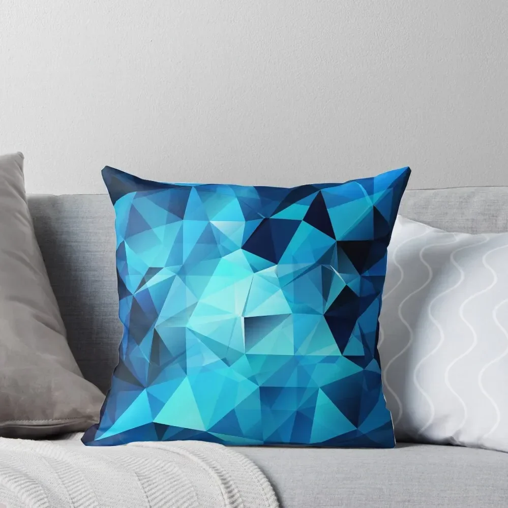 Blue polygonal design Throw Pillow Luxury Sofa Cushions Room decorating items pillow