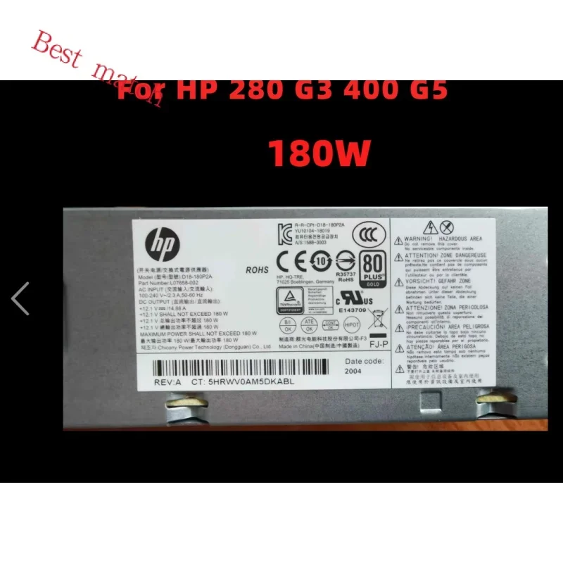 NEW Original For HP 280 G3 400 G5 SFF 180W Power Supply L07658-001 L17839-001 PA-1181-3HB 100 % Tested Fast Ship