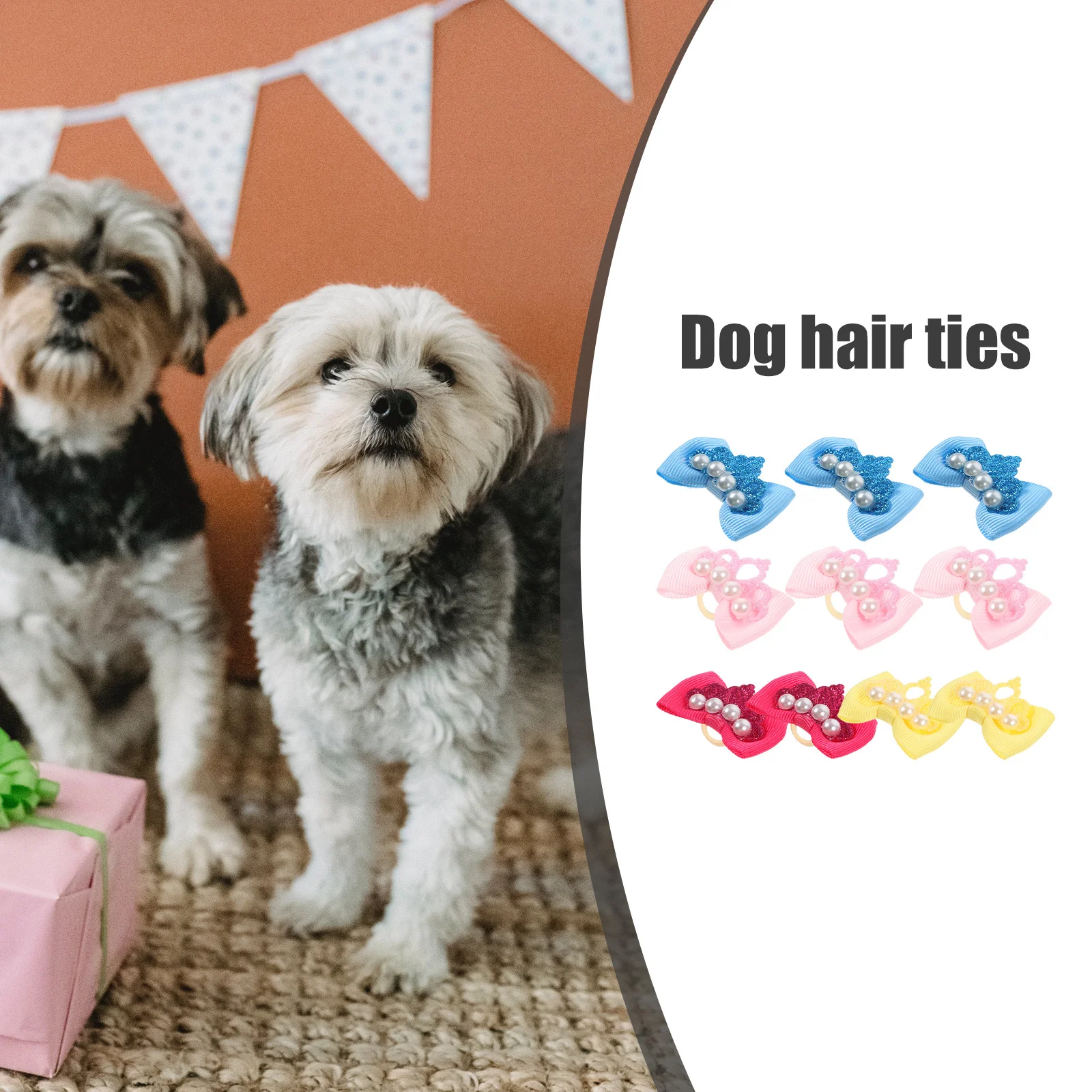 

10Pcs Dog Hair Bows Elastic Rubber Bands Puppy Grooming Accessories Chic Hair Ties for Small Medium Large Dogs Cats Rabbits