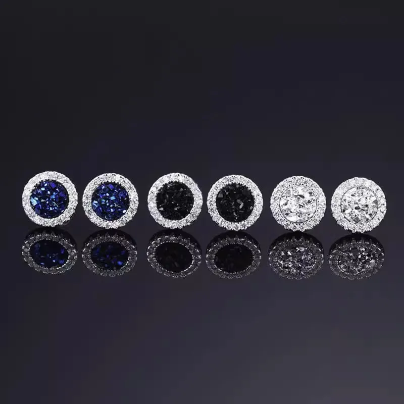 Bright Magnetic Ear Clips Men's Trendy Light Luxury High-grade Earrings, No Ear Piercings and Painless Earrings
