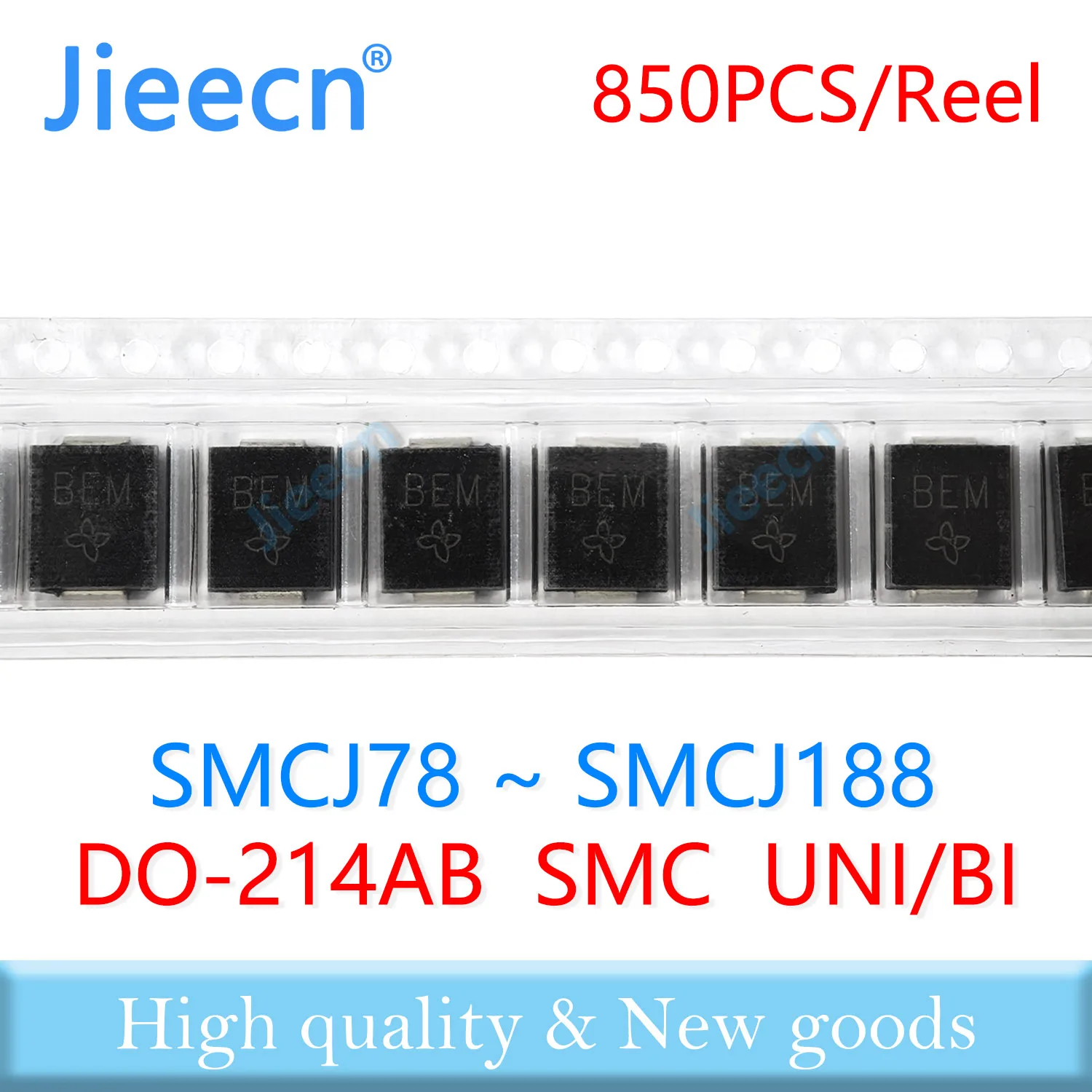 850PCS SMCJ78 SMCJ85 SMCJ90 SMCJ100 SMCJ110 SMCJ120 SMCJ130 SMCJ150 SMCJ160 SMA170 SMCJ188 SMCJ100A TVS A CA UNI BI SMA SMCJ