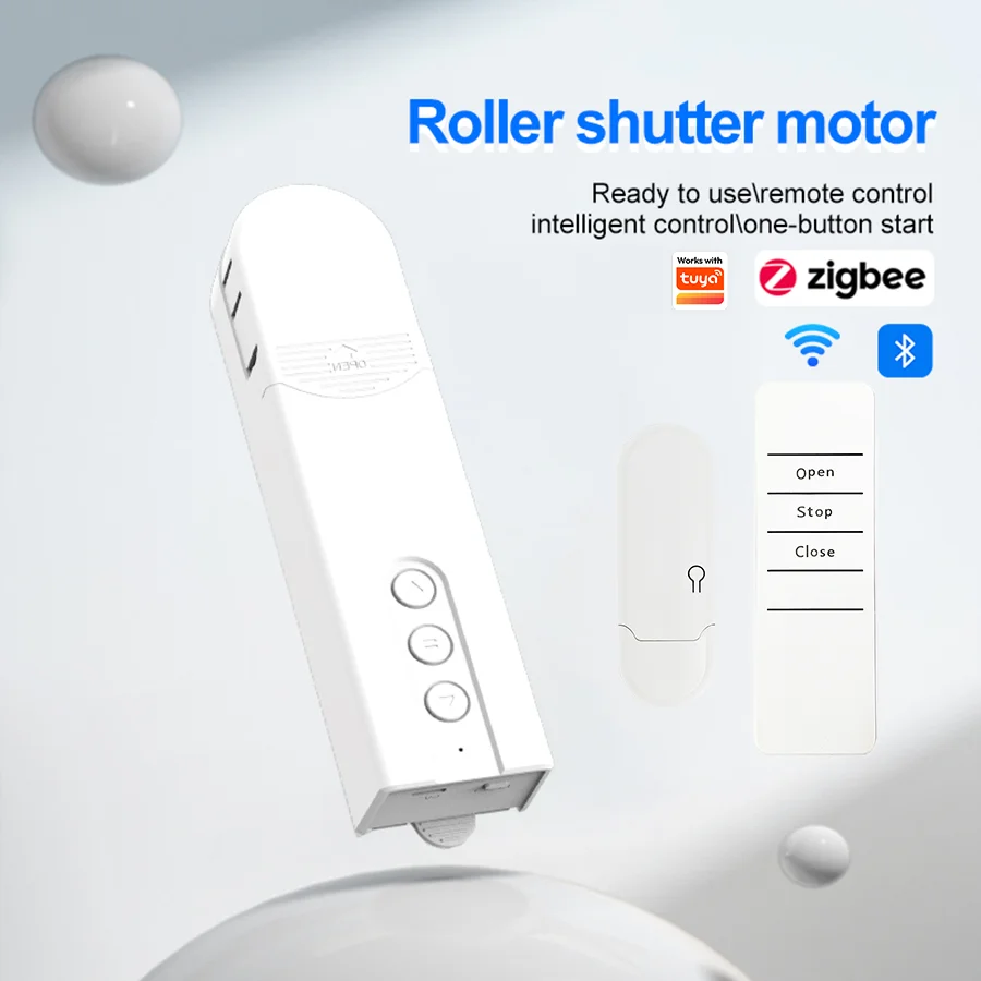 Smart WiFi/ Zigbee Curtain Motor Electric Curtain Opener Super Silent For Curtain Track Remote Control Compatible with Alexa