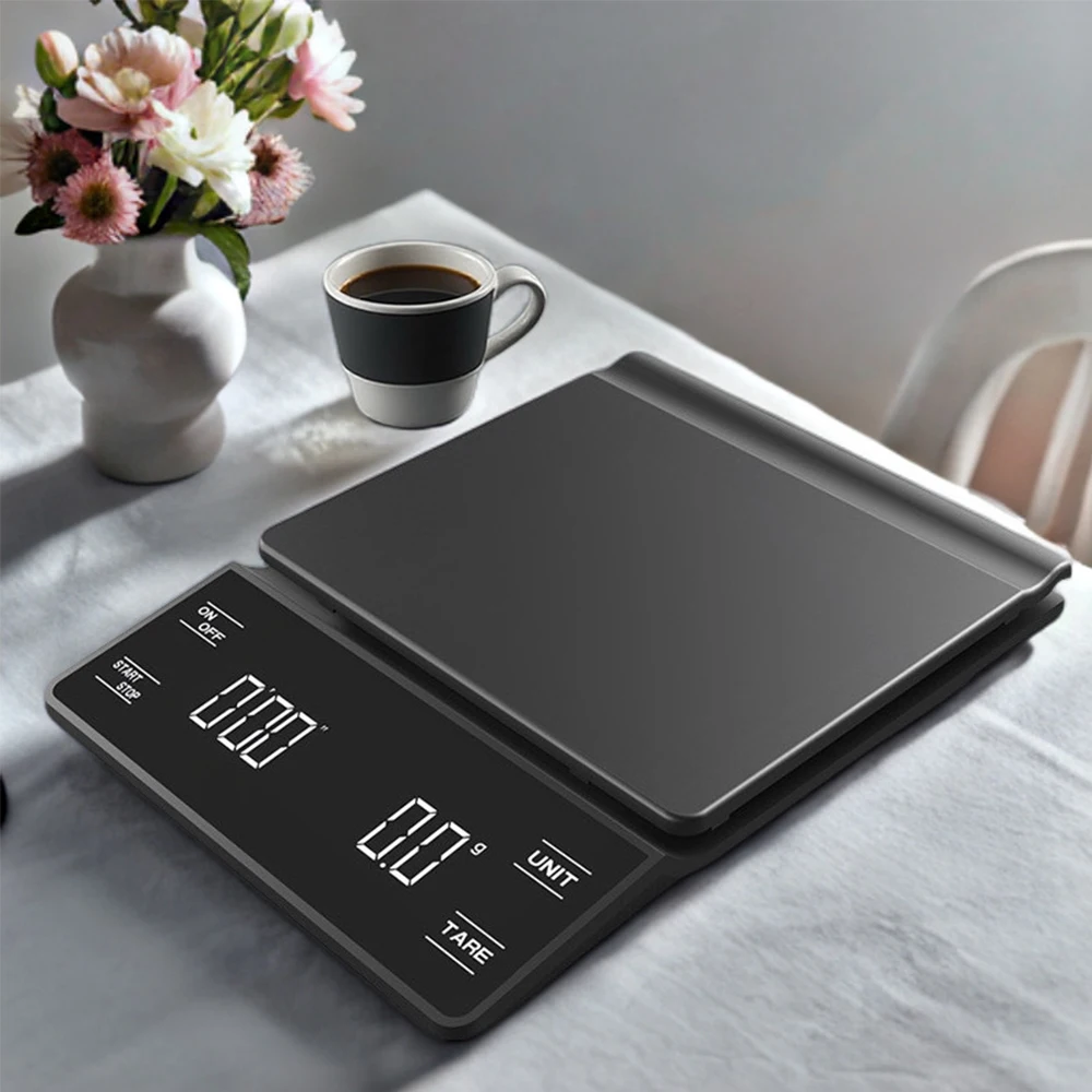 

3kg/0.1g Coffee Scale with Timer Kitchen Tools Digital Multifunction Weighing Scale Pour Over Drip Espresso Scale LCD Display