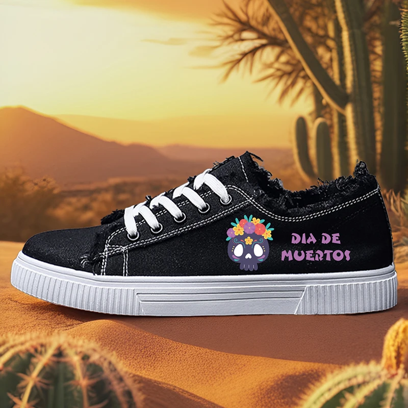 

Женская спортивная обувь на все сезоны, повседневная жизнь, повседневная и простая женская парусиновая обувь, гирлянда, маленький череп, круглый носок, высокий верх, круглый носок, плоская подошва, дышащая вулканизированная обувь, женская обувь с цифровой