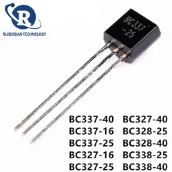 Transistor de 50 piezas/subasta, TO92-3Pins/BC337-40, BC337, BC337-16, BC337-25, BC327-16, BC327-25, BC327-40, BC328-25