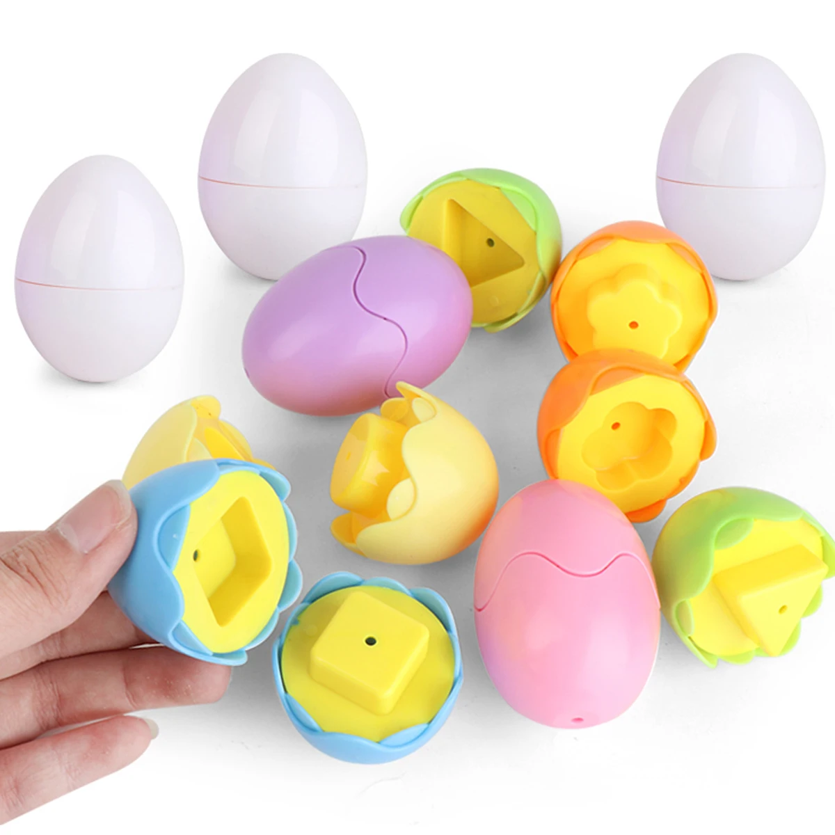 Color Shape Matching, Mini Eggs Pair Smart Egg Toys Puzzle Game Education Learning Recognition Sorter Gifts for Kids