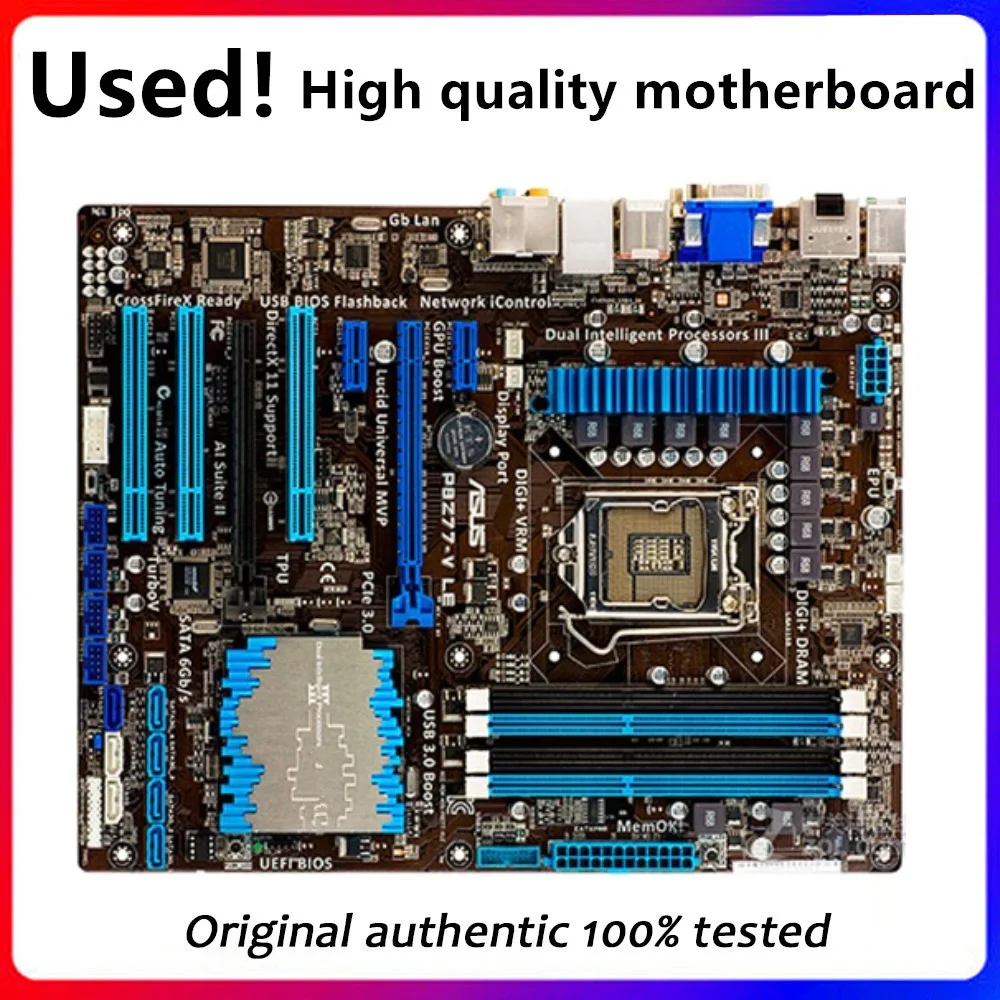 

For ASUS P8Z77-V LE Computer Motherboard LGA 1155 DDR3 For Intel Z77 P8Z77 Desktop Mainboard SATA II PCI-E X16 Used