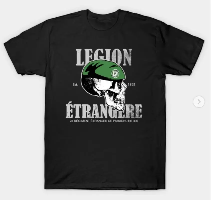 French Foreign Legion Paratrooper Men T-Shirt Legion Etrangere 2 REP Men Clothing Short  Casual 100% COTTON O-Neck