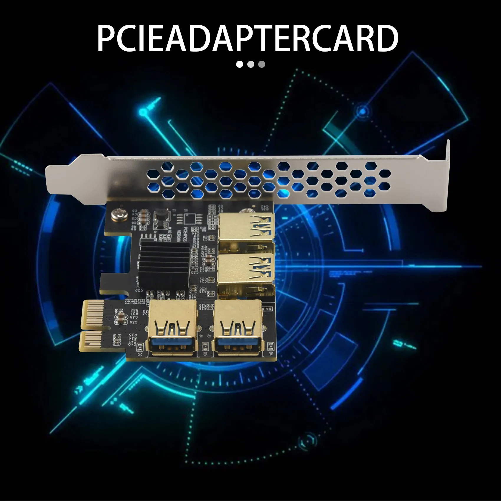 

New 4 Ports PCIe Riser Adapter Board PCI-E 1x to 4 USB 3.0 PCI-E Rabbet GPU Riser Extender Ethereum ETH/Monero XMR/Zcash ZEC 16X