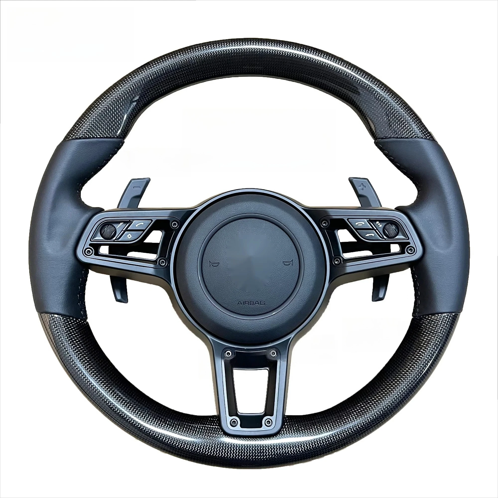 

Napa Leather Carbon Fiber Steering Wheel For Porsche Cayenne Macan Boxster Cayman Taycan 718 911 Direct From Manufacturer
