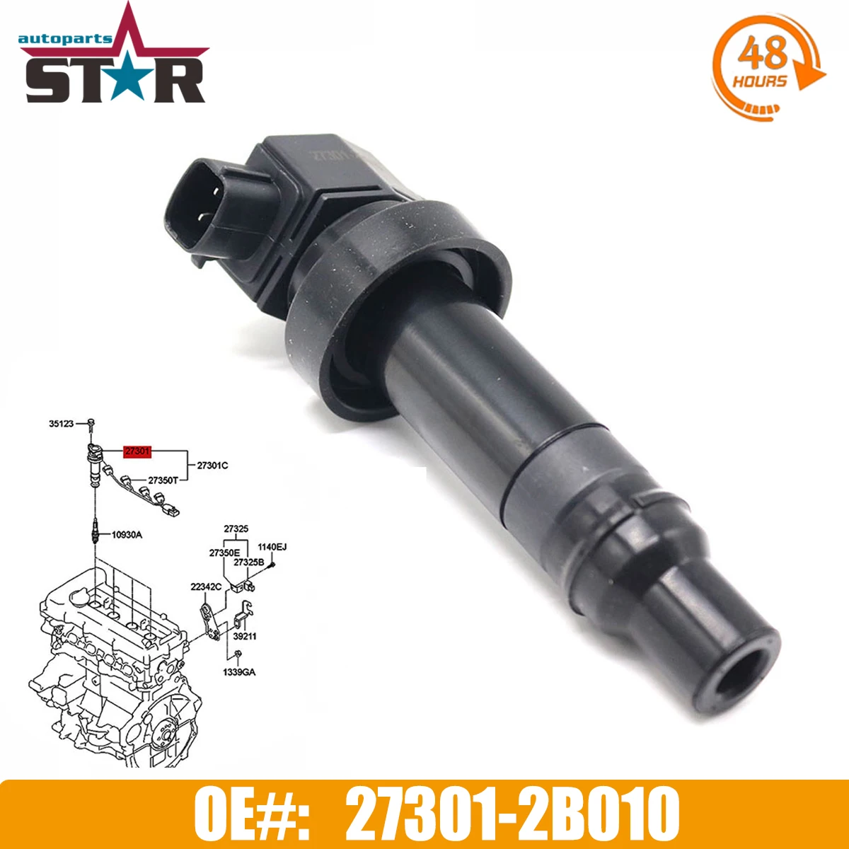 

273012B010 Ignition Coil For Hyundai Accent Elantra GT i30 i20 ix20 ix35 For Kia Soul Rio Forte Koup Venga Cee'D 1.6 27301-2B010