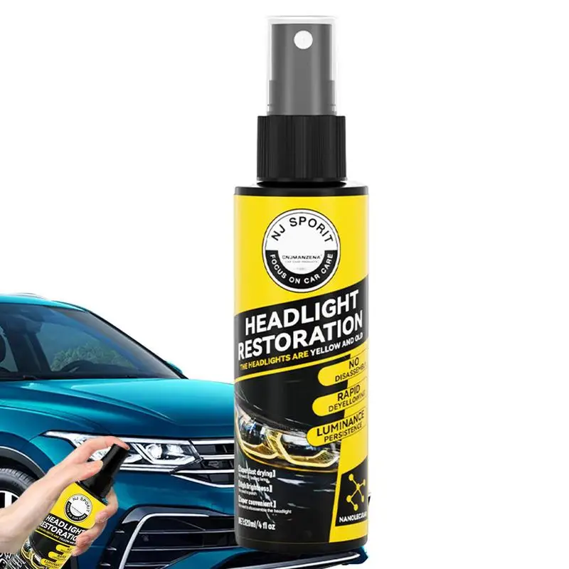 

Car Headlight Restoration Spray Car Light Cleaner Polishing Liquid Spray Long Lasting And UV Resistant Headlight Polishing Spray