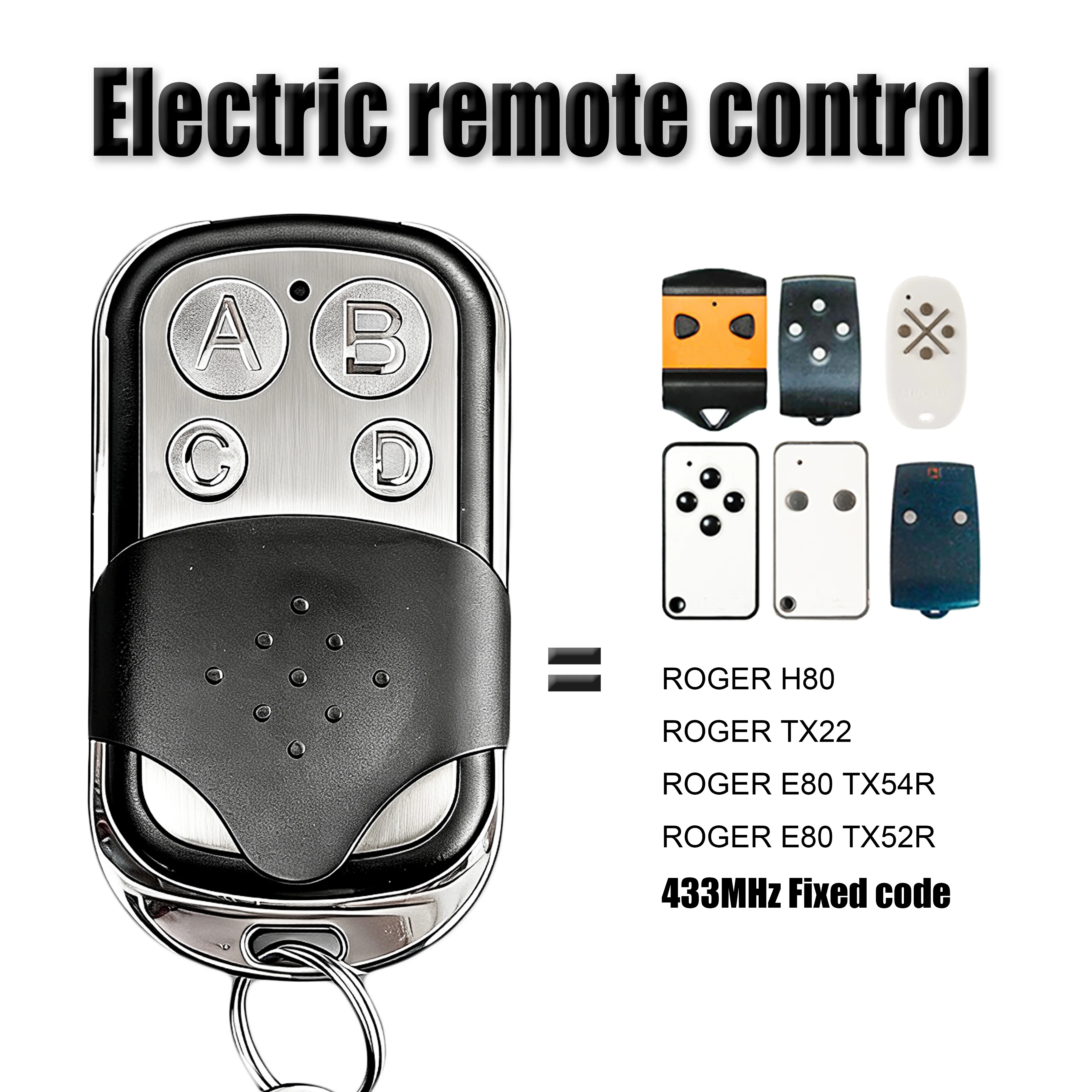2PCS 433MHz 4‑Button Remote Control Metal Push Button Transmitter Garage Door Opener Gate Key Fob