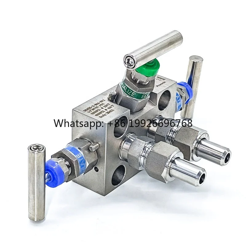 

3 Valve Manifold Stainless Steel Instrument Valve Manifold High Precision 316L Three Valve Manifold for Transmitter Connection