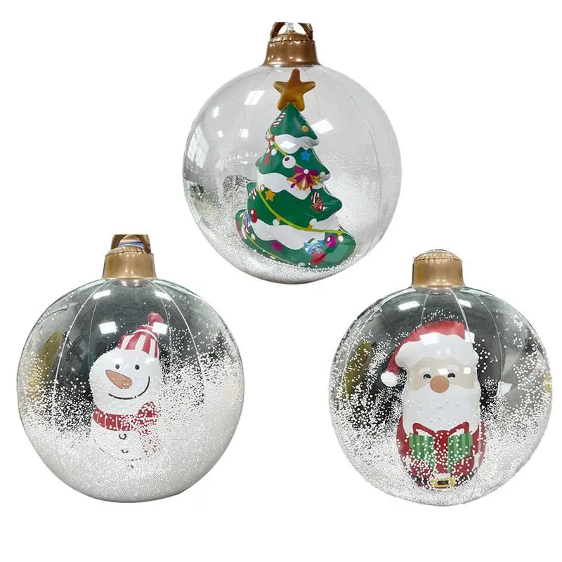 

Inflatable Christmas Ball Ornament Lighted Blowing Up Christmas Tree Ornaments Realistic Outdoor Xmas Santa Party Decoration