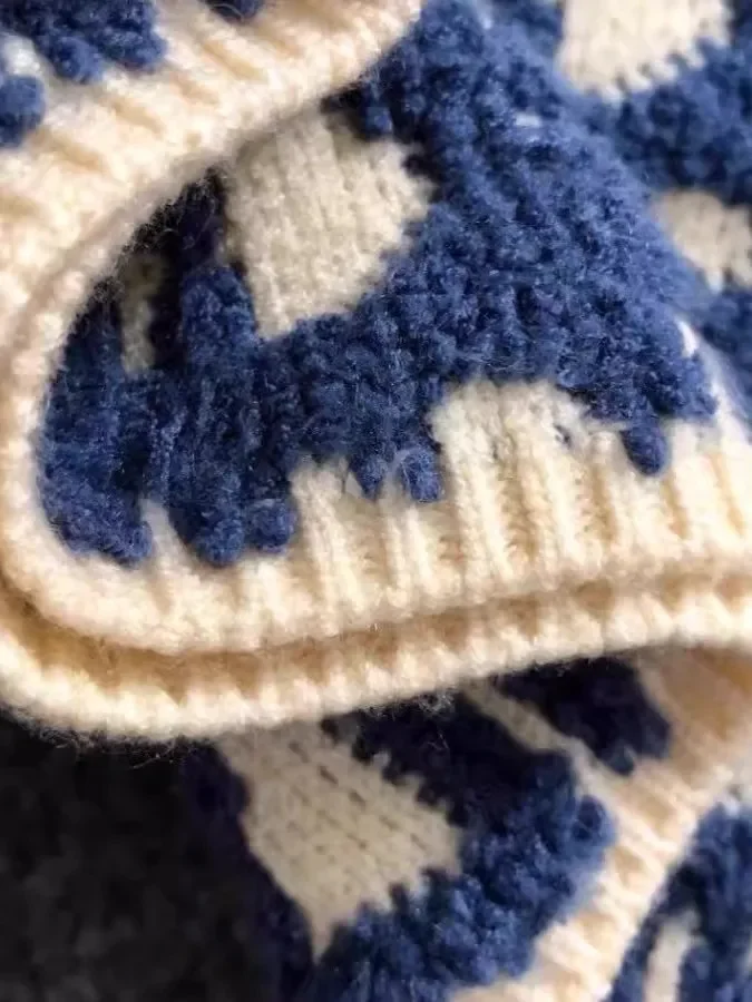 سترة محبوكة للرجال مطرزة بالزهور وسحاب تصميم كاجوال مستدير Ne بلوفر ناعم من مزيج النايلون والبوليستر طويل Sve #5