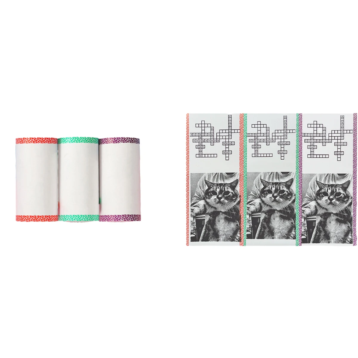 57x30mm Kids Printer Paper - Non-Adhesive, Color Border, Refill Rolls