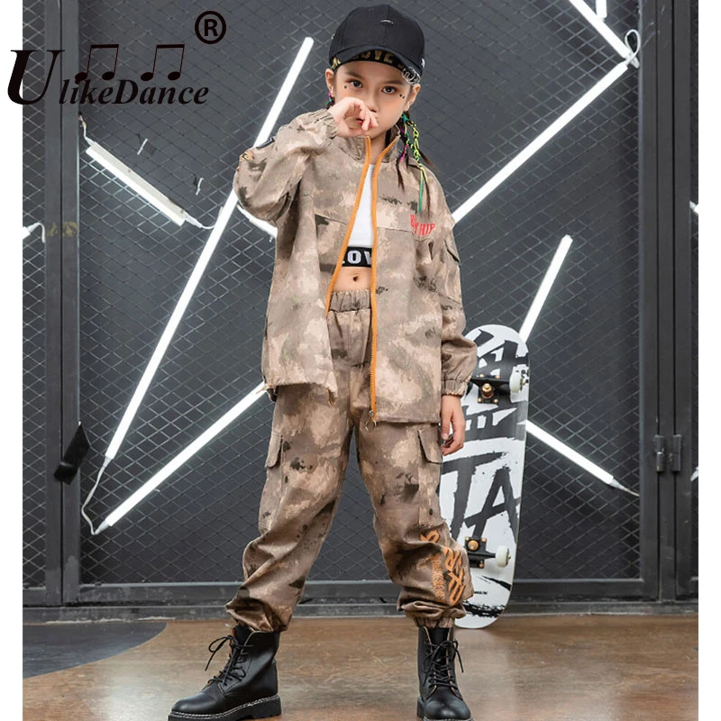 Ragazzi Camouflage Hip Hop abbigliamento ragazza Street Dance outfit ragazze Jazz Dance Costumes Kids Performance Modern Dancewear Kpop Set