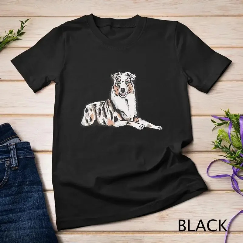Dogs 365 Retro Australian Shepherd Dog Vintage Style Unisex T shirt