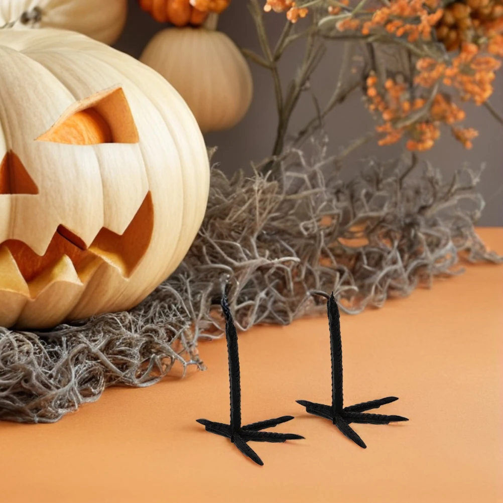 

50Pcs Plastic Crow Feet Halloween Accessories Realistic Texture Intricate Detailing Spooky Props DIY Craft Projects