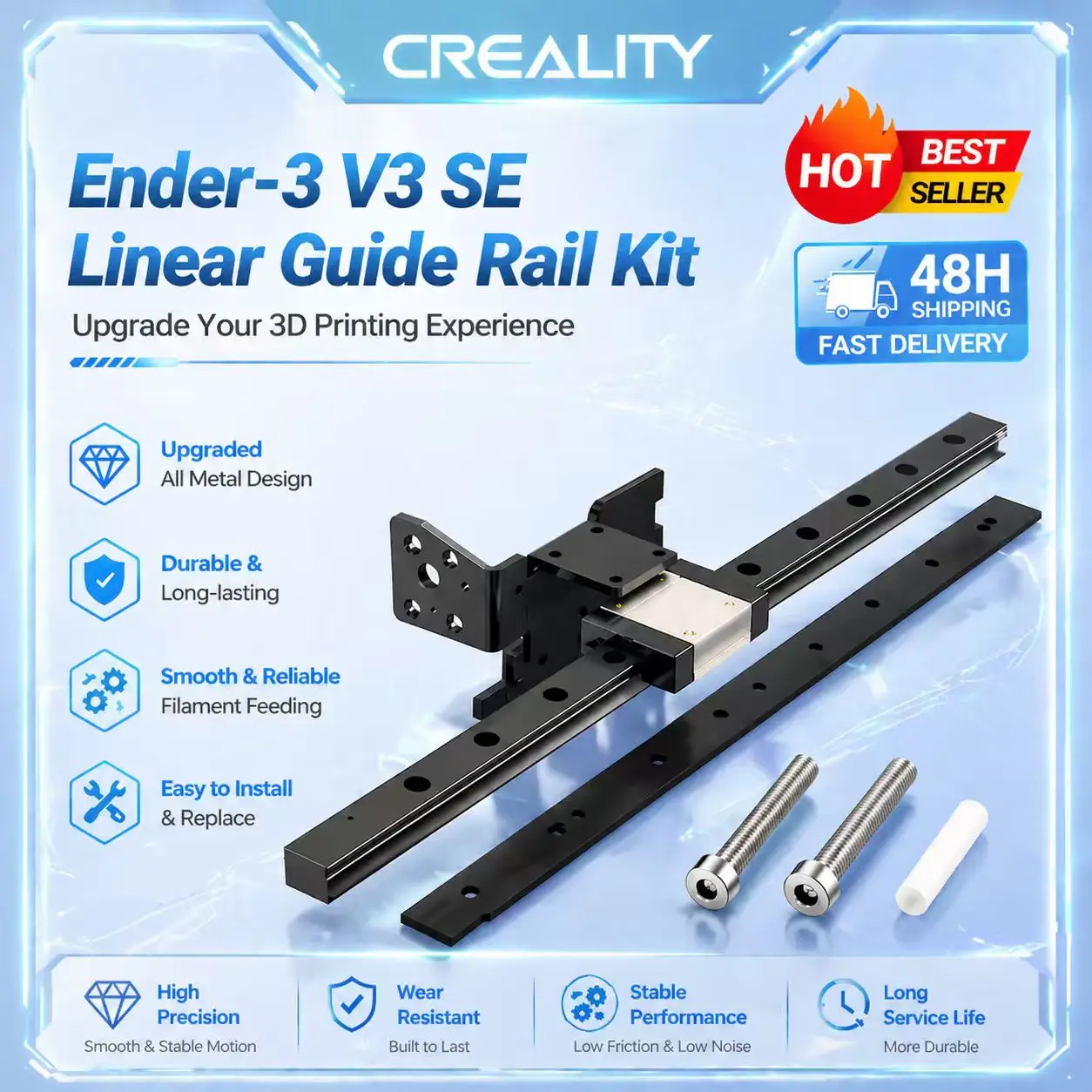 

Creality Ender-3 V3 SE Linear Guide Rail Kit High Precision Printing 280mm Slide Rail Length MGN12 Linear Rail Model Easy Modify