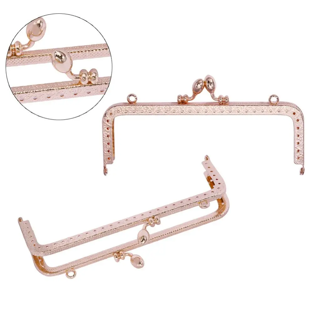 Square Glossy Gold Basic Metal Purse Frame Kiss Clasp Lock DIY Bag Accessories 8.5/10.5/12.5/15/18/20.5 CM Bag Frame Buckle