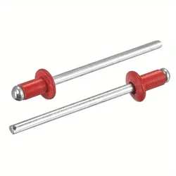 50PCS RAL3020 Painted Blind Rivets Aluminium Steel Dome Head Red Colored Rivets Pop End Blind Rivet Fatener Tool 1/8