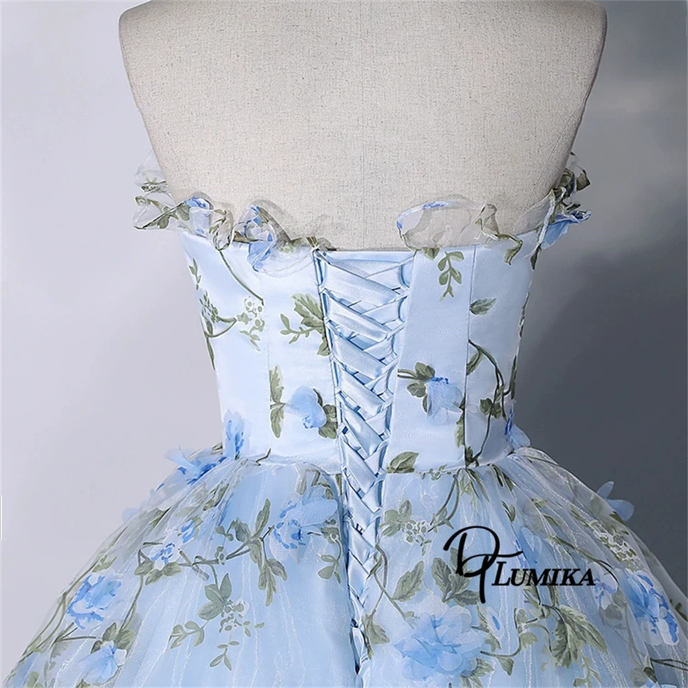 DTLumika princesse robe de bal florale pour les femmes 2025 bretelles à lacets robes de Quinceanera douce 15 16 robes