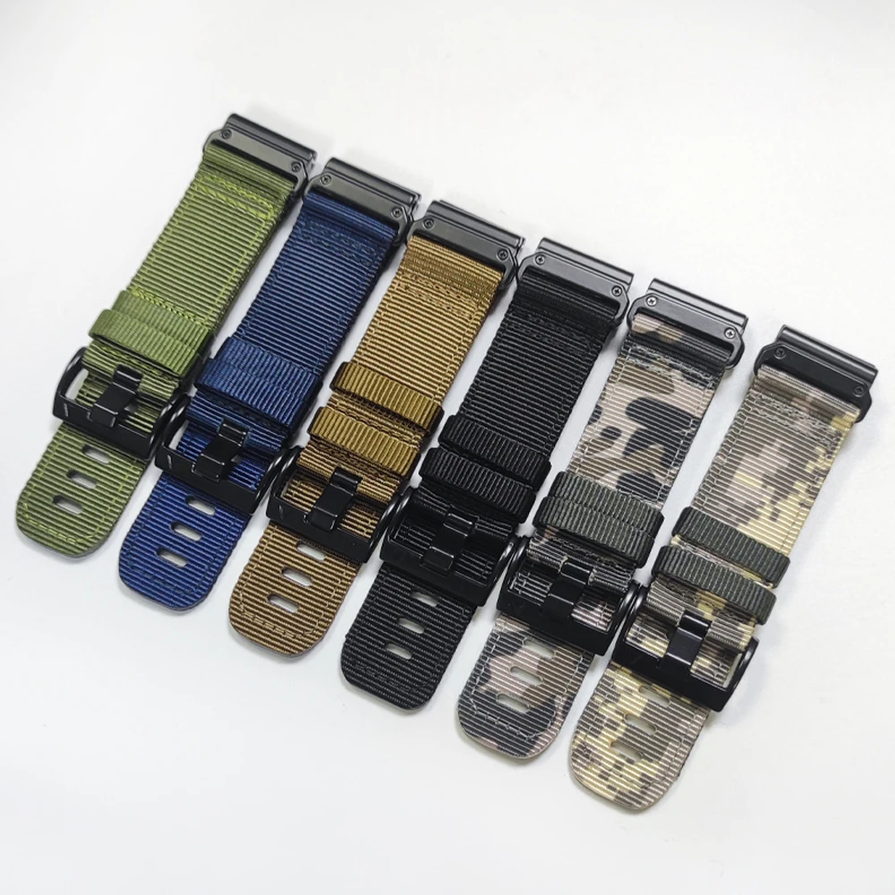1PCS Tactix8 22mm 26mm Quickfit Nylon Strap For Garmin Tactix 8 7 Pro Braided Fenix E 8 7X 7 6X Pro Camo Band for Instinct 3 2X