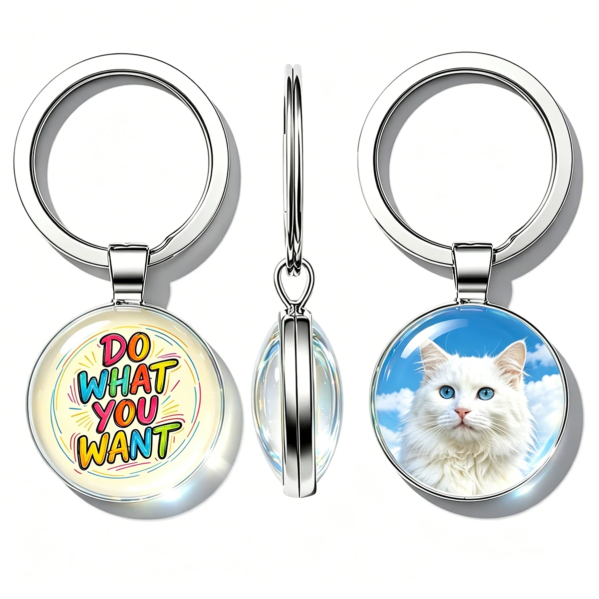 

Pet Memorial Glow in Dark Keychain Custom Picture Logo Metal Double Side Design Pendant For Dog Cat Lover Gift