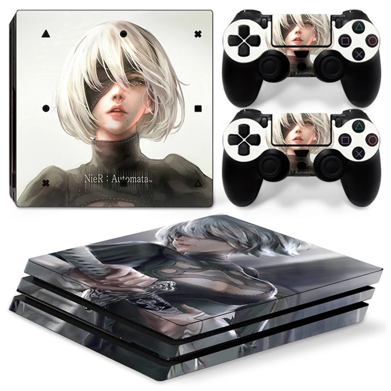Наклейка-наклейка для девочек Nier PS4 PRO, наклейка для консоли PS4 pro и 2 контроллера, виниловая кожа для PS4 pro