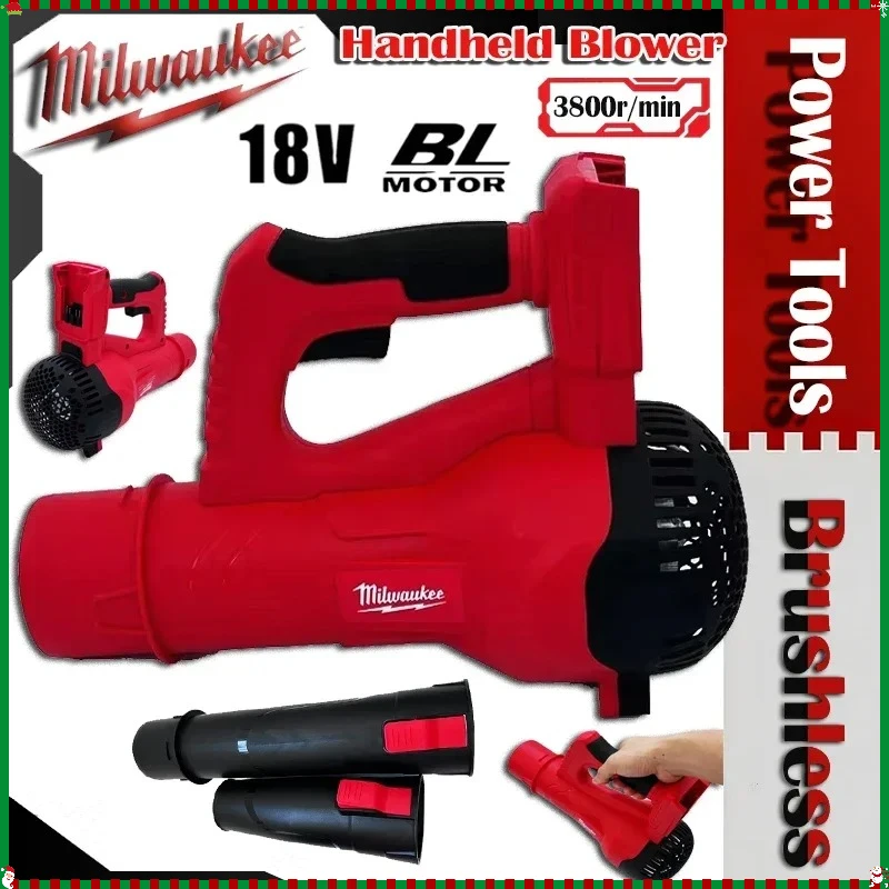 

Беспроводная воздуходувка Milwaukee 38000 об/мин, эффективная, для уборки листьев, бесщеточная, ручная, турбо, электроинструмент