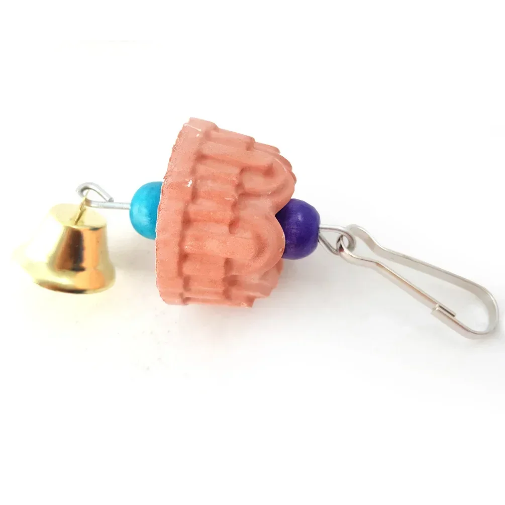 A Parrot Bite Toy Pet Bird Swing Bell String Wooden Beads Rotating Ladder Mo Sha Rod 8-Piece Set