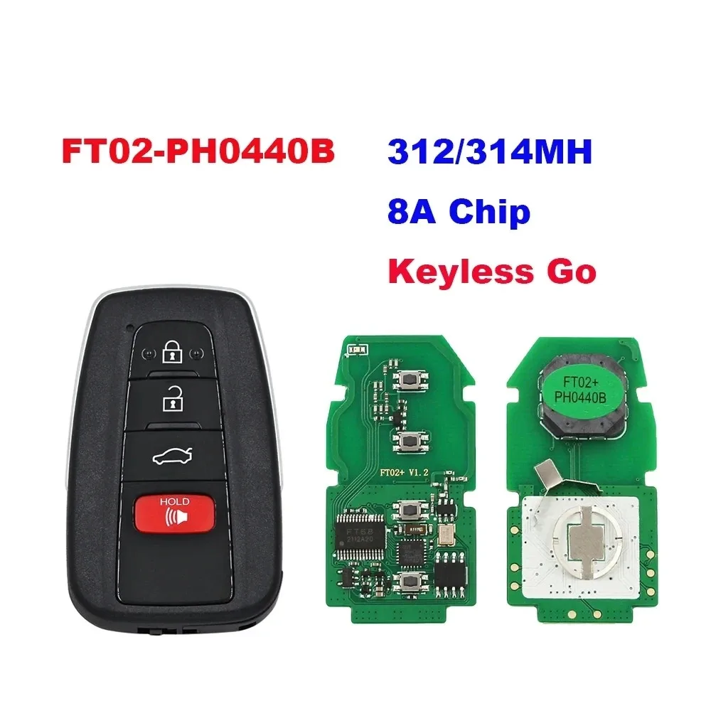 

4 pcs Lonsdor FT02-PH0440B Mise À Jour Version de FT11-H0410C 312/314MHz 8A Puce Pour Toyota RAV4 Avalon Smart Key
