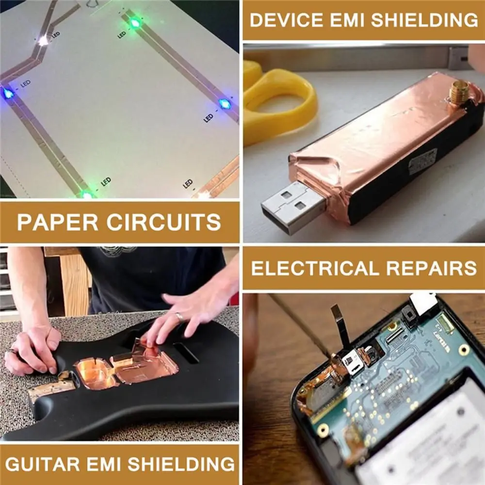 Professional EMI Shielding Anti-static Heat Resist Single Side Repair Tape Copper Foil Tape Conductive