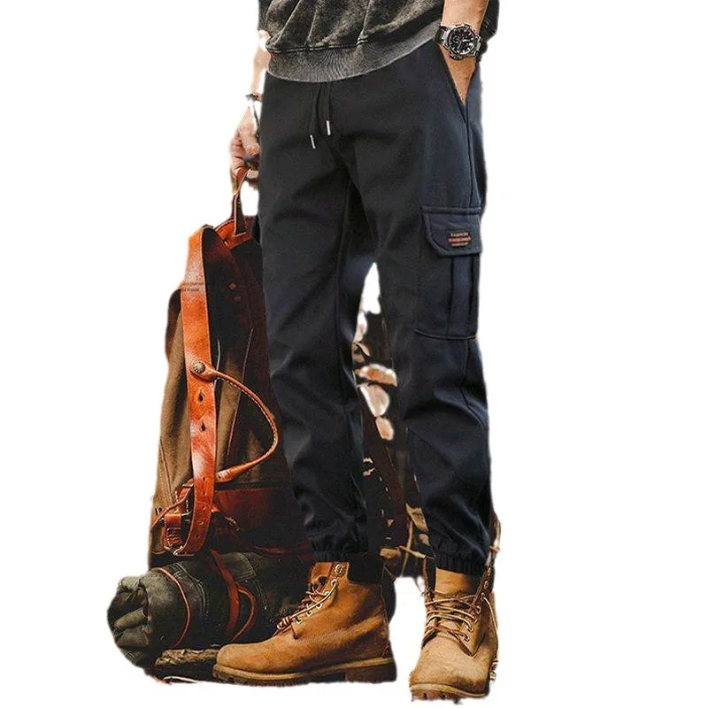 Work pants, men's casual pants, autumn and winter loose pants, long pants, ankle tied pants, versatile and trendy Harun pants