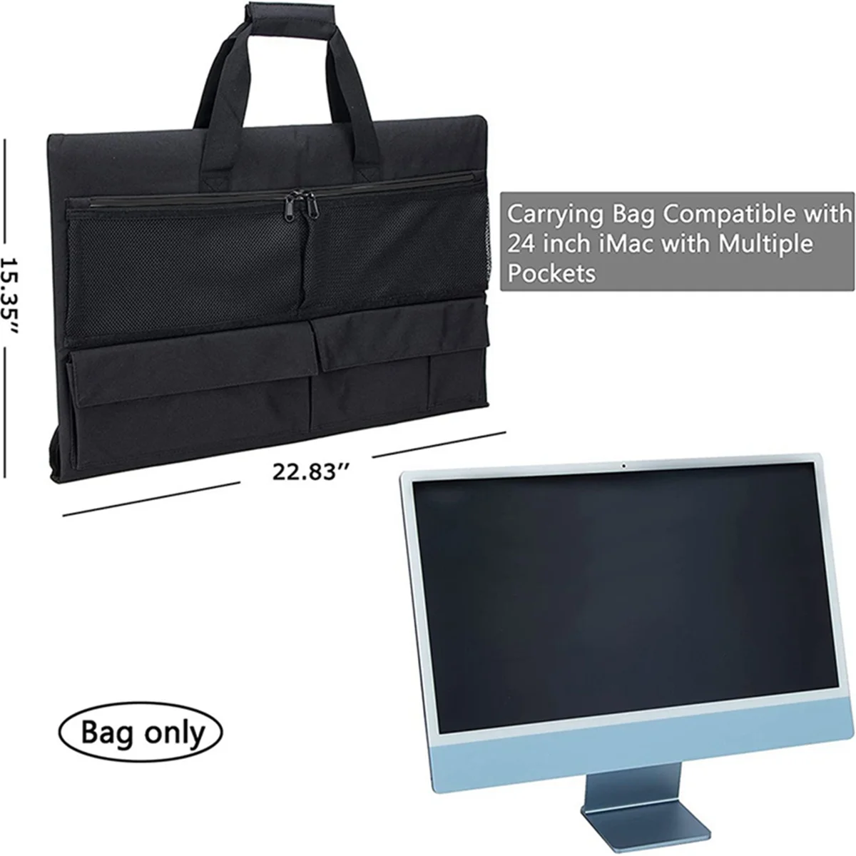 Travel Carrying Case for 24Inch IMac Desktop Computer,Protective Storage Bag for IMac Monitor Dust Cover with Handle